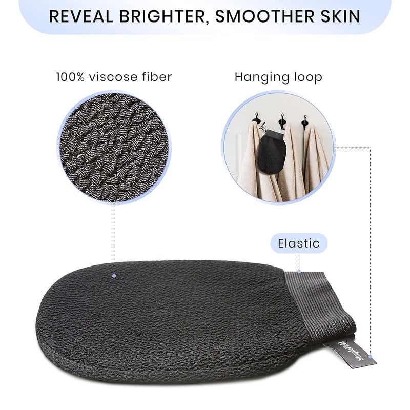 SimpleField Korean Exfoliating Mitt for Remove Dead Skin. 100% Viscose Deep Kessa Exfoliating Glove for Body Scrub, Keratosis Pilaris and Self Tanning Removal. Easily Smooth Skin Surface. (1 Piece) - Image 3
